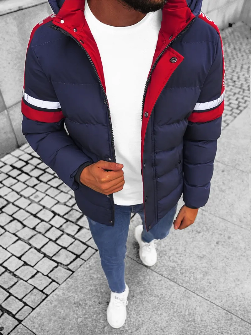 Ανδρικό χειμερινό μπουφάν ναυτικό μπλε OZONEE JS/M8103