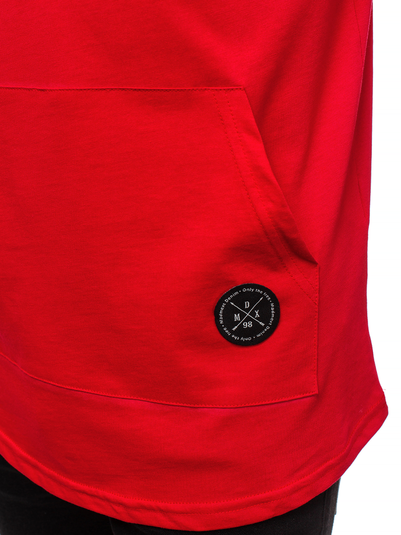 Ανδρικό μπλουζάκι με κουκούλα Κόκκινο OZONEE MAD/2882Z