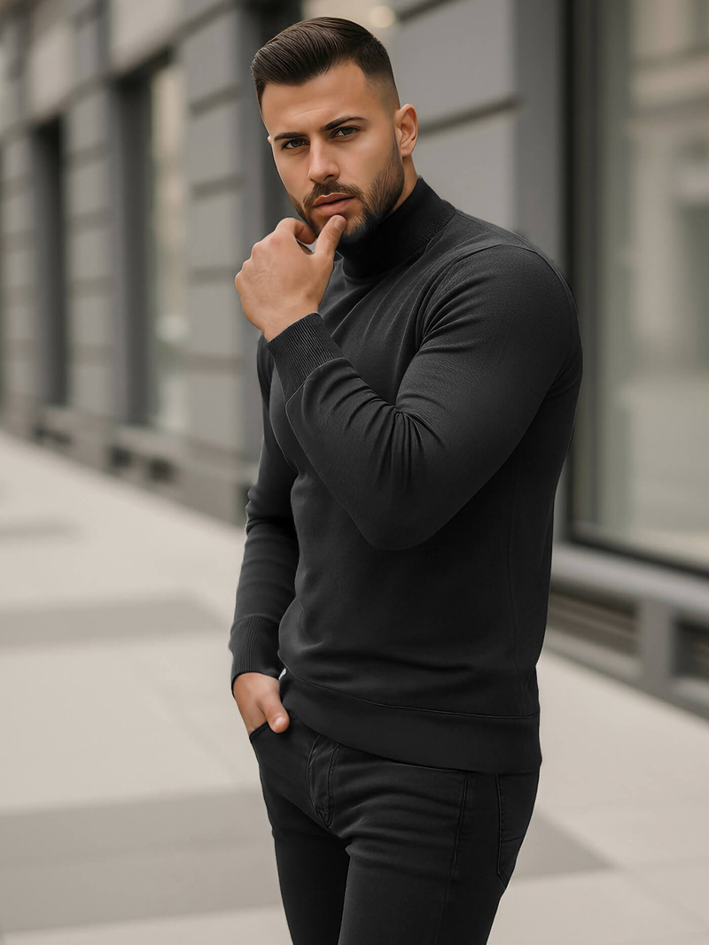 Ανδρικό πουλόβερ Γραφίτης OZONEE V/V24503