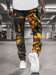 Ανδρικό παντελόνι chino jogger κίτρινο-χακί OZONEE O/11102