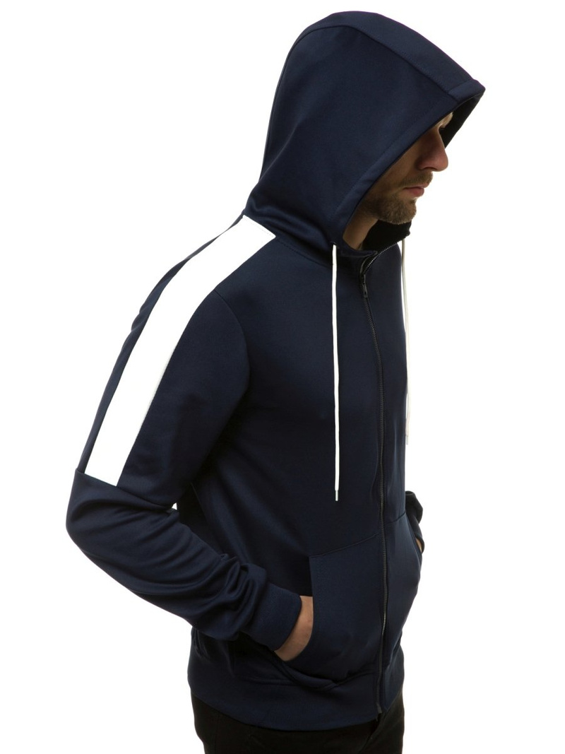 Ανδρικό φούτερ με φερμουάρ ναυτικό μπλε OZONEE JS/99005