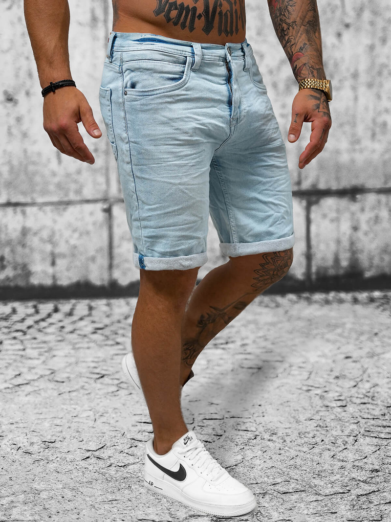 Ανδρικό σόρτς τζιν Γαλάζιο OZONEE O/19200