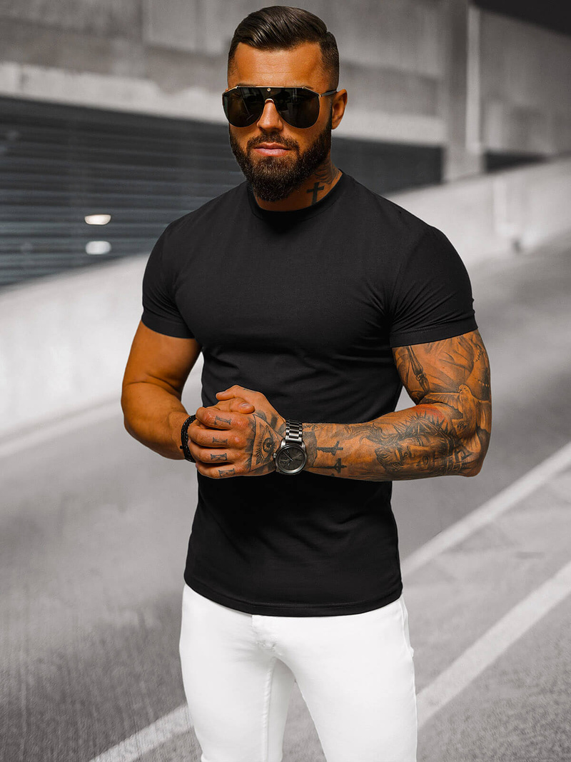 Ανδρικό μπλουζάκι μαύρο OZONEE NB/MT3001Z