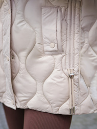 Γυναικείο μπουφάν eκρού OZONEE JS/5M3226/62B